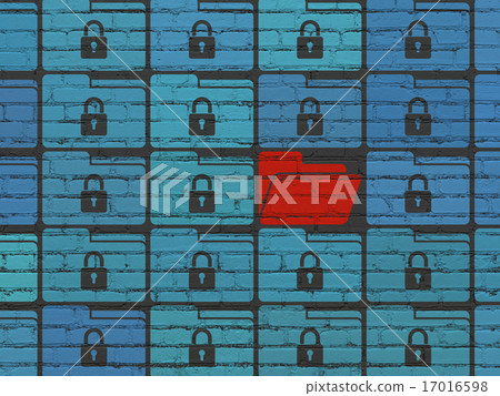 Safety concept: folder icon on wall background 17016598