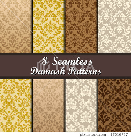 Set of  Damask Seamless Patterns 17016737