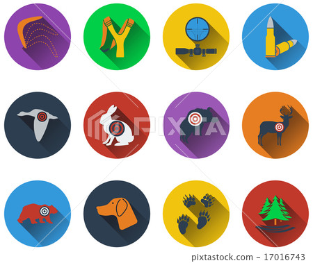 Set of hunting icons 17016743