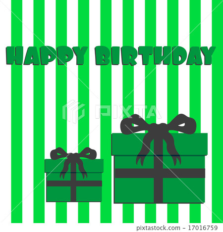 happy birthday green and white stripes and gifts  happy birthday green and white stripes and gifts  17016759