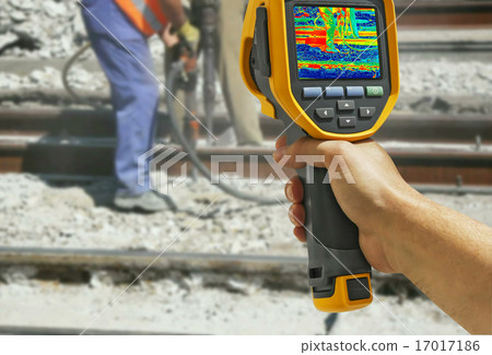 Recording with Infrared camera Two Workers 17017186
