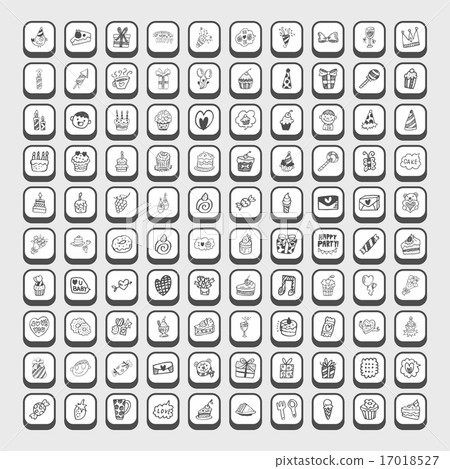 Doodle Birthday icons Doodle Birthday icons 17018527