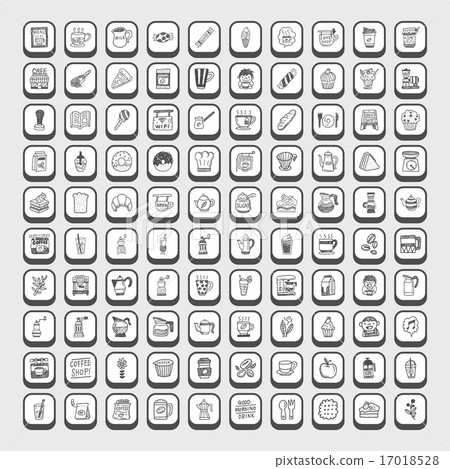 doodle coffee icons doodle coffee icons 17018528