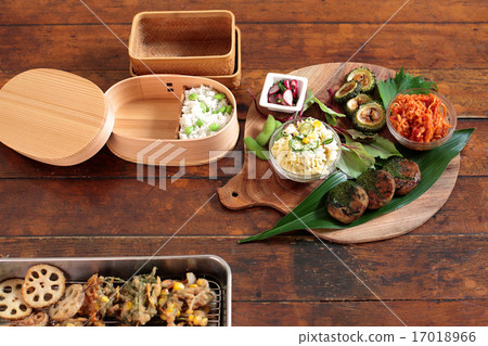 Preparing a picnic and making a box lunch 17018966