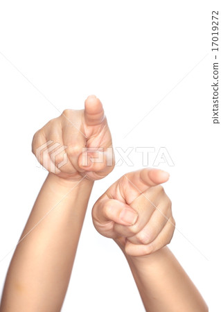 adult hand showing numbers on white background 17019272