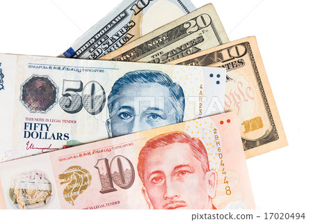 Close up of Singapore Dollar against US Dollar Close up of Singapore Dollar against US Dollar 17020494