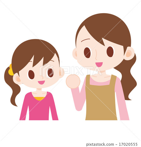 Encourage young mothers and elementary school girls daughters talk 17020555