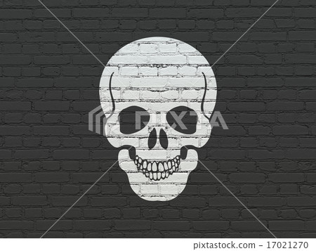 Healthcare concept: Scull on wall background 17021270