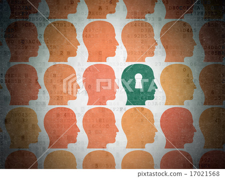 Learning concept: head with keyhole icon on Digital Paper Learning concept: head with keyhole icon on Digital Paper 17021568