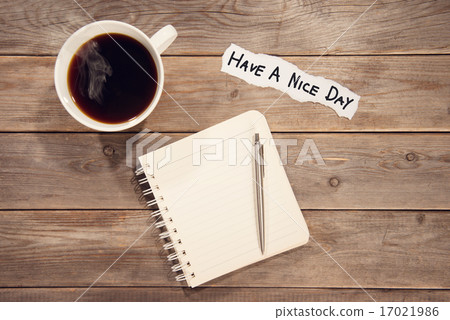 Top view office wooden work desk Top view office wooden work desk 17021986