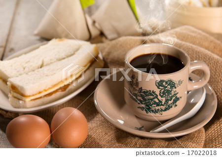 Traditional Chinese dark coffee and breakfast Traditional Chinese dark coffee and breakfast 17022018
