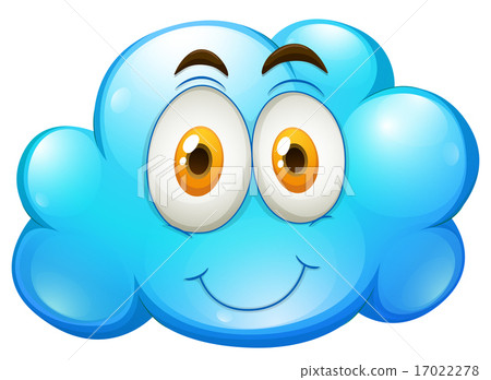 Blue cloud with happy face Blue cloud with happy face 17022278