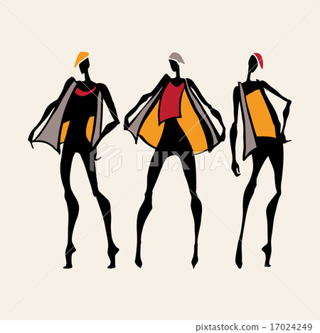 Beautiful Woman silhouette.  Beautiful Woman silhouette.  17024249