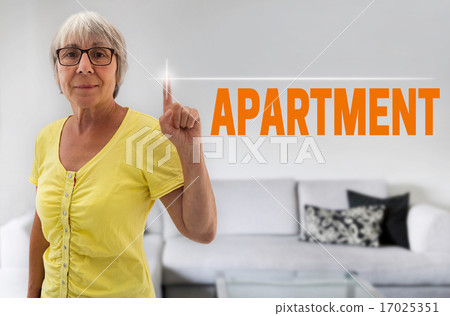 Apartment touchscreen is shown by senior Apartment touchscreen is shown by senior 17025351
