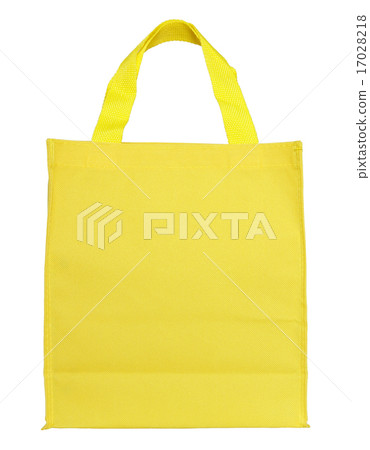 yellow canvas shopping bag isolated on white yellow canvas shopping bag isolated on white 17028218