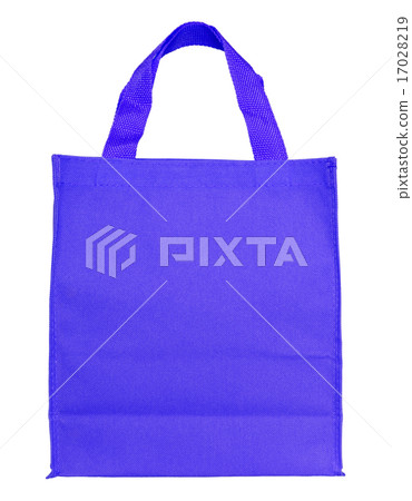 blue canvas shopping bag isolated on white 17028219