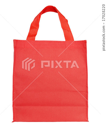 red canvas shopping bag isolated on white red canvas shopping bag isolated on white 17028220