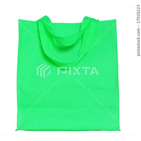 green canvas shopping bag isolated on white green canvas shopping bag isolated on white 17028223