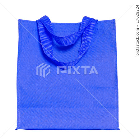 blue cotton bag isolated on white 17028224