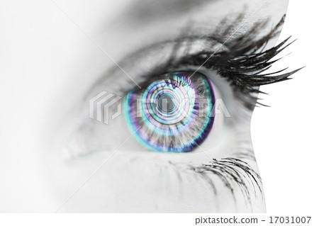 Composite image of close up of female blue eye 17031007