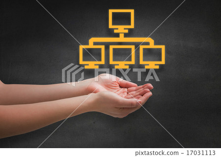Composite image of hands presenting 17031113
