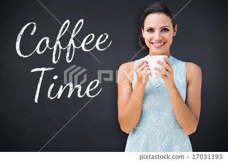 Composite image of stylish brunette Composite image of stylish brunette 17031393