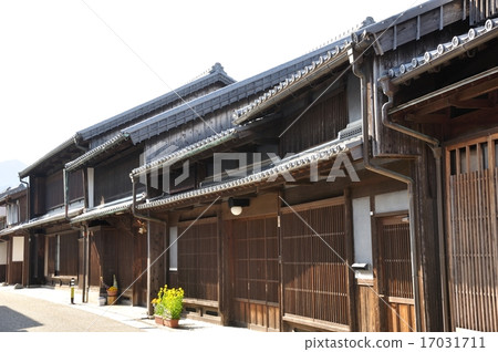 Sekijuku的街道和商人的房子 17031711