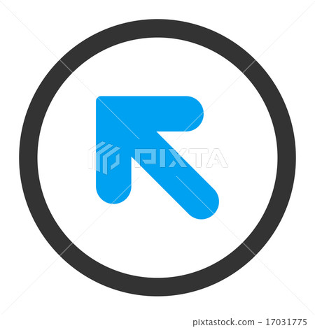 Arrow Up Left flat blue and gray colors rounded... - Stock Illustration ...