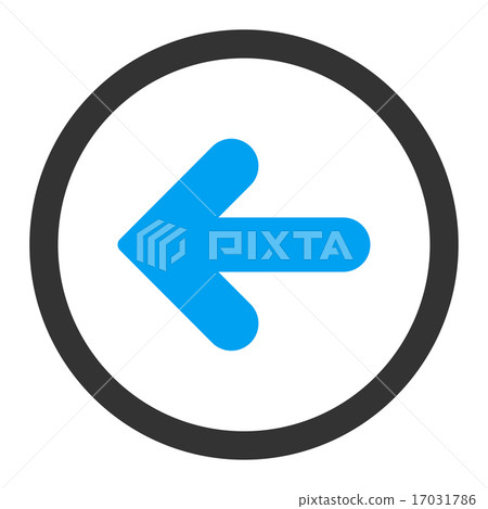 Arrow Left flat blue and gray colors rounded... - Stock Illustration ...