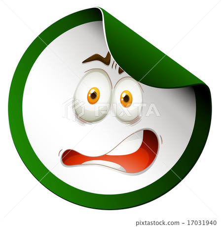 Green sticker with face 17031940
