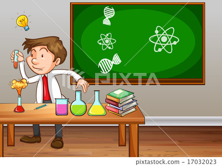Science teacher experimenting in classroom Science teacher experimenting in classroom 17032023