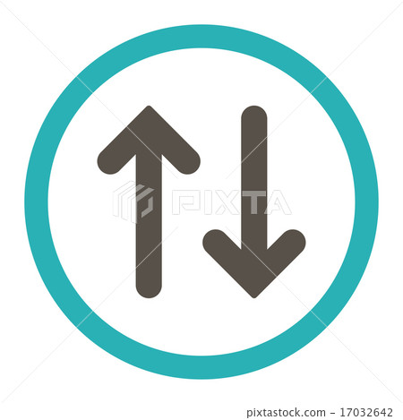 Flip flat grey and cyan colors rounded raster icon 17032642