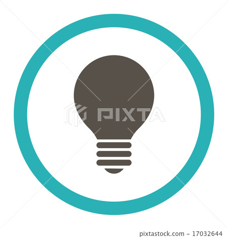 Electric Bulb flat grey and cyan colors rounded raster icon Electric Bulb flat grey and cyan colors rounded raster icon 17032644