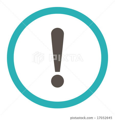Exclamation Sign flat grey and cyan colors rounded raster icon Exclamation Sign flat grey and cyan colors rounded raster icon 17032645