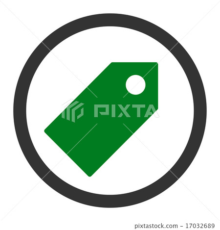 Tag flat green and gray colors rounded raster icon 17032689