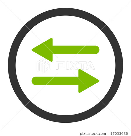 Arrows Exchange flat eco green and gray colors rounded raster icon 17033686