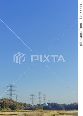 農村風景在佐倉市在冬天 17033754