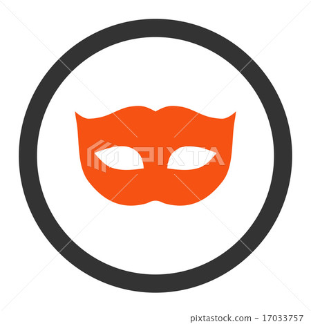 Privacy Mask flat orange and gray colors rounded raster icon 17033757
