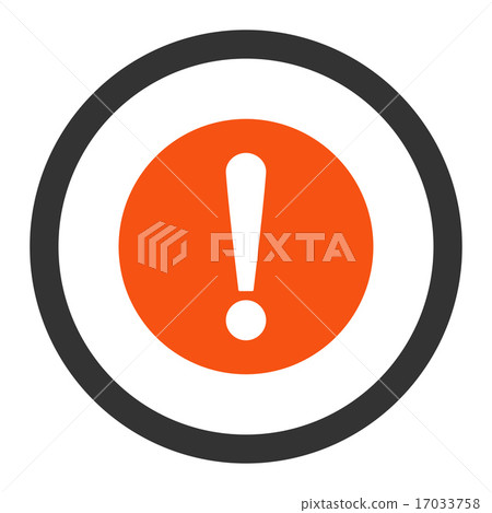 Problem flat orange and gray colors rounded raster icon 17033758
