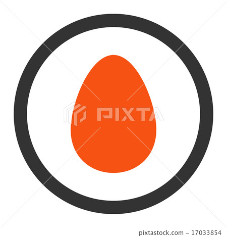 Egg flat orange and gray colors rounded raster icon 17033854