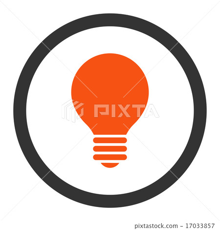 Electric Bulb flat orange and gray colors rounded raster icon Electric Bulb flat orange and gray colors rounded raster icon 17033857