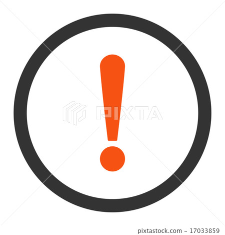 Exclamation Sign flat orange and gray colors rounded raster icon Exclamation Sign flat orange and gray colors rounded raster icon 17033859
