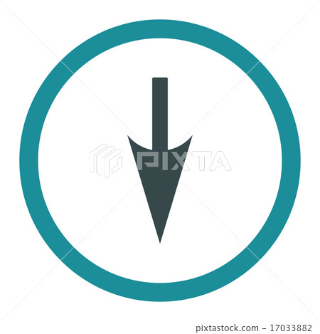 Sharp Down Arrow flat soft blue colors rounded... - Stock Illustration ...