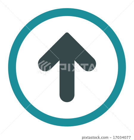 Arrow Up flat soft blue colors rounded raster icon - Stock Illustration ...