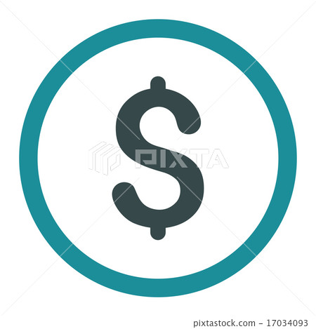 Dollar flat soft blue colors rounded raster icon 17034093