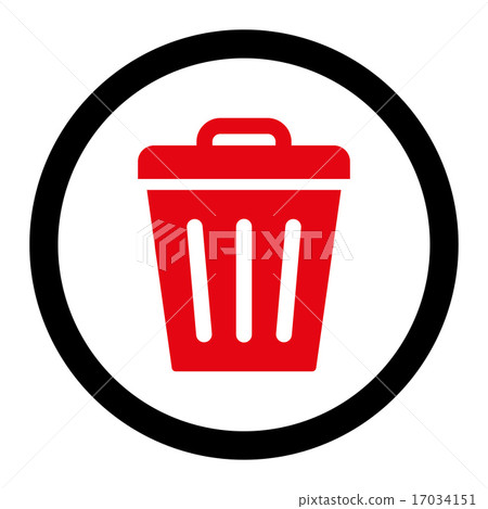 Trash Can flat intensive red and black colors rounded raster icon Trash Can flat intensive red and black colors rounded raster icon 17034151