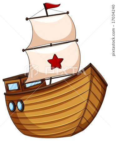 Wooden sailboat with flag Wooden sailboat with flag 17034240