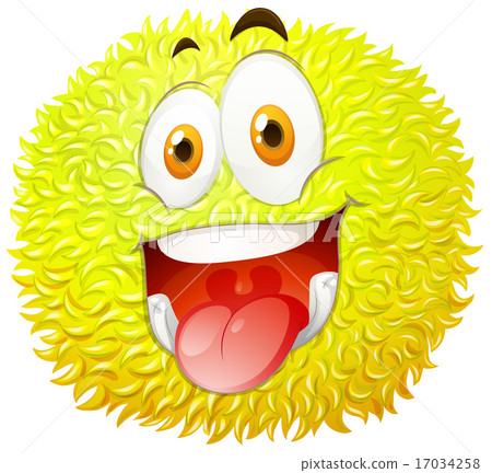 Fluffy ball with happy face 17034258