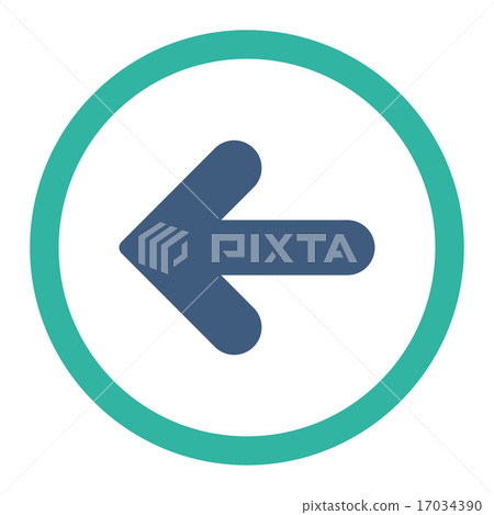 Arrow Left flat cobalt and cyan colors rounded... - Stock Illustration ...