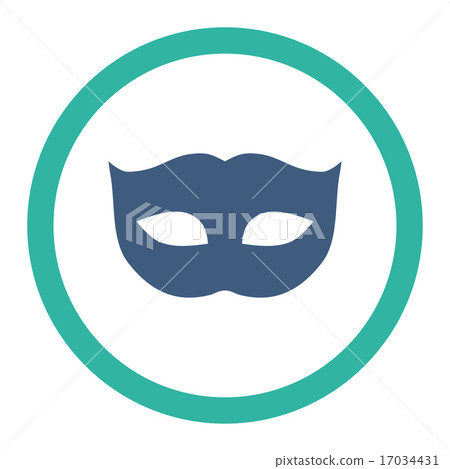 Privacy Mask flat cobalt and cyan colors rounded raster icon Privacy Mask flat cobalt and cyan colors rounded raster icon 17034431